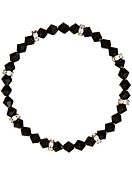 Bracciale da donna con strass in Cristallo brillante, diametro 5,5 cm, Jet White Bronze