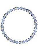 Bracciale da donna con strass in Cristallo brillante, diametro 5,5 cm, Light Sapphire White Bronze