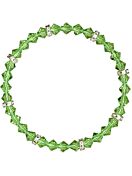 Bracciale da donna con strass in Cristallo brillante, diametro 5,5 cm, Peridot White Bronze