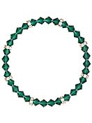 Bracciale da donna con strass in Cristallo brillante, diametro 5,5 cm, Emerald White Bronze